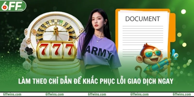 Làm theo chỉ dẫn để khắc phục lỗi giao dịch ngay